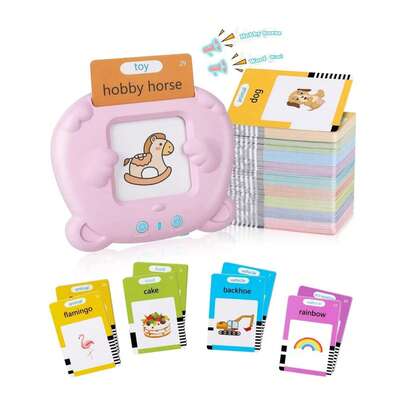 SMALLMODEL Small Model Talking Flash Cards For Toddlers 3-6 Years, Pocket Speech For Toddlers, 224 Sight Words Educational Learning Toys, Cute Bear Shaped Toddelr Toys, Kindergarten Preschool Gift For Kids,Pink