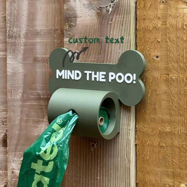[Customizable With Name Engraving] Dog Poop Bag Dispenser - Portable Pet Poop Bag Box | Personalized Dog Bone Pattern | Waterproof And Deodorant | Essential For Outdoor Dog Walking