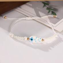 1 Set New Spotted Fish Ceramic Bracelet Suitable For Summer Wear (Ceramic Cracks Are Normal, Not Defective)