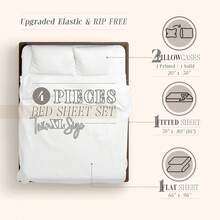 Delilah Polkadot 4-Piece Set, Fade & Wrinkle Resistant, 1500 Premium Hotel Quality Microfiber Deep Pocket Fitted Sheet Featuring Smart Pockets, Polkadot Sheet Set, Twin XL, Black - màu đen - Xem 5
