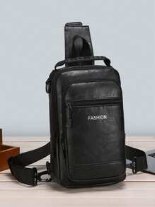 Bolsa Transversal/Bolsa de Cintura Funcional de PU Retrô Masculina com Múltiplos Bolsos, Versátil para Viagens de Negócios, Adequada para Uso Diário e Transporte