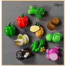 1pc/3pcs/4pcs/5pcs/5pcs-1/6pcs/6pcs-1/7pcs/8pcs/9pcs/10pcs/10pcs-Style 1/10pcs-2/11pcs New Cartoon Fruit & Vegetable Design Magnetic Resin Refrigerator Stickers, Nature Style Magnetic Refrigerator Stickers, Cute Decorative Piece, Office Desk Decor, Personalized Accessory For Fridge, Whiteboard, Storage Cabinet, Dishwasher, Kitchen Decor, Home Decor, Valentine's Day Gift, Gift For Friends & Family