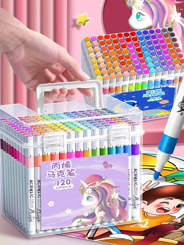 12/24/36/48/60/80/120 Colors Acrylic Marker Pens For DIY Art Painting, For Student Art Painting ,Waterproof & Quick-Dry, ,Graffiti,Teachers And School Use,Suitable For Rock Painting, Ceramics, Wood, Canvas, Plastic, Glass, Card Making, DIY Crafts And Art Supplies(Random Shipment Of New And Old Versions)