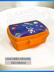Plastic School Lunch Box For Children With Dividers And Locks - Astronaut - View 1