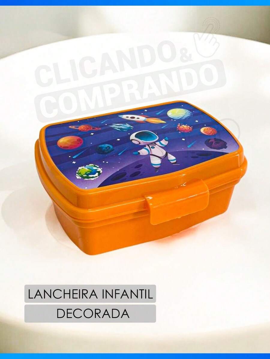 Plastic School Lunch Box For Children With Dividers And Locks - Astronaut - View 1