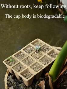 100pcs 8cm Fiber Seedling Pots With 100 Plant Labels, Seed Buckets Plants, Flowers, Seed Pots For Garden Germination - Multicolor - View 9