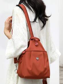 Multi-Compartment Anti-Theft Nylon Backpack, Women's Multifunctional Fashion Everyday Bag, Multi-Pocket Lightweight Travel Bag, Large Capacity Minimalist Bookbag, Convenient Backpack Suitable For Students, Nurses, Teachers, Business Professionals, Travel, Commuting, Shopping, Office, Dating, Hiking, Training, Work, Birthday Gift, Holiday Gift - Multicolor - View 5