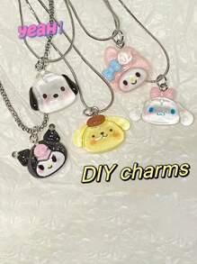 Sanrio 30pcs/Bag Mix Styles Cartoon Friend Pendant Charms For DIY Jewelry, Bracelets, Keychains, Necklaces, Kawaii Anima Resin Charms For Jewelry Making Accessories