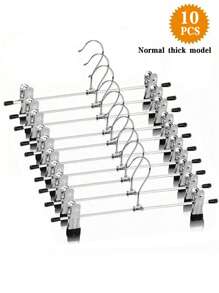 10pcs Metal Adult Pants Hangers Clothes Clamps