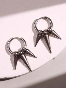 1 Pair Punk Goth Hip Hop Multi Spike Stud Earrings, Unisex For Daily Wear, Party, Festival, Back To School, Graduation Celebration