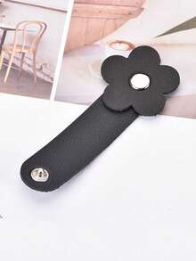 10pcs/5PCS/1pc Fashionable Heart-Shaped Leather Cable Organizer - Available In Multiple Colors, With A Portable And Anti Loss Design, Perfectly Compatible With Mobile Data Cables And Headphone Cables - Flower Style-multicolor - View 8