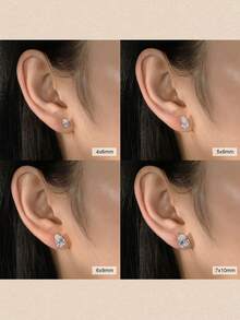 ORSA JEWELS 1pair Glamorous 925 Sterling Silver Stud Earrings Featuring A Stunning Water Drop-Cut Zirconia, Sparkling And Timeless Jewelry For Women, Perfect For Special Occasions, Birthdays, Or Celebrations - Multicolor - View 7