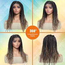 DWNSEN 360° HD Full Double Lace Front Braid Wig -Short Styling Wig Hand Braided, Knotless Cornrow Braids, Lace Frontal, Blended Black Hair, Baby Hair, Natural Looking, Realistic Hairline,Summer Breathable, Comfortable, Durable, For Women - model - 查看 6