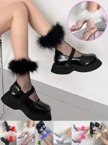 2-in-1 Harajuku transparente Fischernetz-Kuschelsocken, dünne farbige Socken geeignet für den täglichen Gebrauch, Partys, Dates und Bühnenauftritte