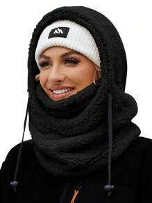 Winterfleece Balaclava Haube Skimütze, warme Gesichtsabdeckung, gestrickter Polyester Kopf- und Halserwärmer, unisex, leicht, handwaschbar, nicht dehnbares Gewebe mit feiner Verarbeitung - 1 Stück
