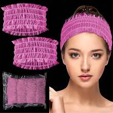 20 件/10 件一次性无纺布发箍发带，弹性橡皮筋锁边设计，适用于美容院酒店 SPA，TNT 一次性弹性发带 - 独立包装 - 适用于美容师、水疗中心、健康中心的一次性头带 - 彩色 - 查看 1