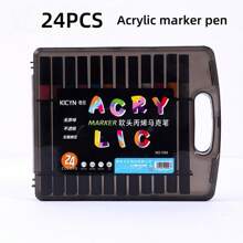 80PCS/60PCS/48PCS/36PCS/24PCS/12PCS Black Box Of Propylene Mark Pen Sets, Drawing Not Soak Paper, Art Collection, Pen To Graffiti Art Of Diy Pens, Colorful Painting Watercolor Art Mark Pen Sets, Waterproof High-Capacity Color Pen, Exquisite Gift To The Student, The Perfect Gifts Of Gifts, Marker Pen,Back To School,School Supplies