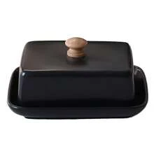 1 Set Ceramic Butter Dish With Lid, Suitable For Baking, Cheese & Butter Storage, Kitchen Accessories, Great For Gifting