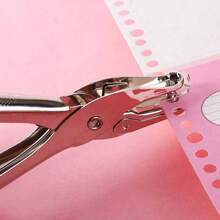 1pc Office Plastic Bag Metal Paper Hole Punch School Supplies,Back To School