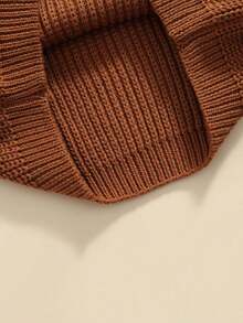 Suéter de punto para bebé niña y niño, jersey de cuello redondo de manga larga de color liso para otoño e invierno - Marrón - Ver 7