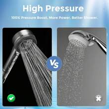 3 PiecesSet: 4-Speed ​​Shower Head With Filter, 1.5m Stainless Steel Hose, ABS Drill-Free Wall Mount