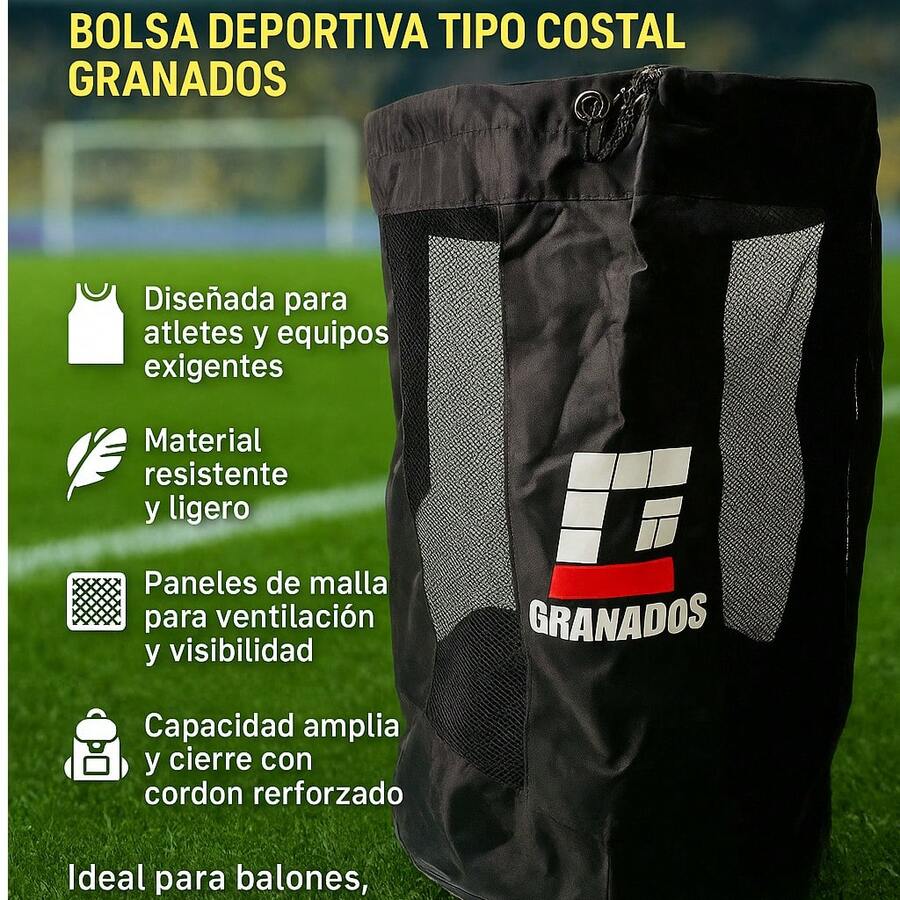Bolsa mochila balonera capacidad para 15 balones equipo deportivo transporte cómodo resistente ventilado organización futbol voleibol uso escolar - Negro - Ver 1
