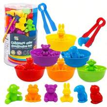 Sensory Early Education Montessori STEM Toys Set, Counting Toys Matching Games And Sorting Bowls Preschool Learning Activities Sorting Gifts(Packing Style Is Random) - Multicolor - View 1