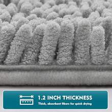 Upgrade Extra Large Bathroom Rugs Set 3 Pieces Thick Absorbent Chenille Bath Mat,Ultra Soft Bathroom Mats,Non Slip Bathroom Floor Mats,Washable Toilet Rug For Bathroom, Bedroom, Kitchen,Light Grey - 灰色 - 查看 8