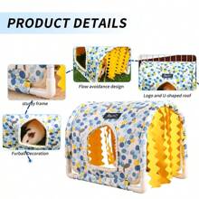 ITANDME Meerschweinchen-Versteck Kaninchen-Versteck ohne Boden Meerschweinchen-Bett - Einfach zu reinigen & zu bewegen - Verstärktes Skelett & atmungsaktive Kaninchenbetten - Kleintier-Innenhabitat für Kaninchen Meerschweinchen Frettchen Igel