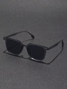 1 Stück Herren Plastik transparente quadratische Vollrahmen Vintage Retro Klassisch nie veraltet Lässig Sonnenbrillen Basic Herren Mode Brillen für Outdoor, Reisen, Urlaub, Golf, Autofahren, Ausgehoutfit Accessoires