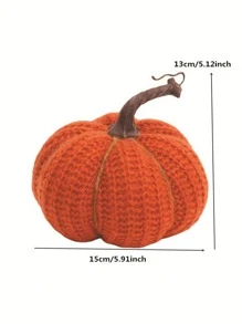 1 Peça Decoração de Abóbora em Tecido de Malha Preenchida com Espuma de PP, Ornamento de Mesa para Decoração de Colheita, Ação de Graças, Halloween, Presente de Feriado, Decoração de Casa de Outono, Decoração de Quarto