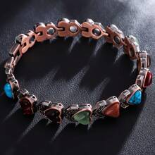 Fashionable And Minimalist Turquoise Magnet Bracelet With Antique Copper Brushed And Retro Creative Magnetic Bracelet Is Perfect For Daily Wear And Gift Giving - Brushed Bronze Horse Eye Bracelet - View 2