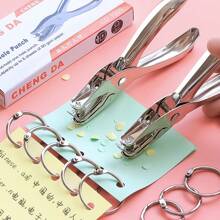 1pc Office Plastic Bag Metal Paper Hole Punch School Supplies,Back To School