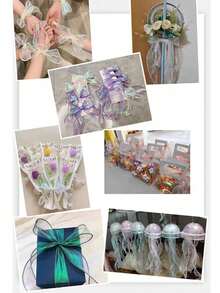 10/50码透明雪纺丝带欧根纱缎带适用于礼品包装装饰圣诞节婚礼生日派对花束花环缝纫用品