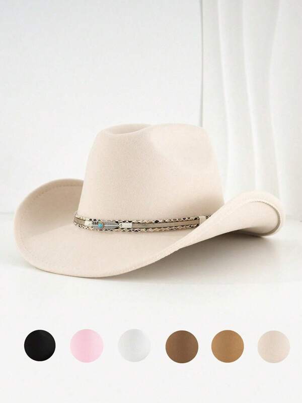 1 Stück Unisex Westernhut, handgewebte Federkette für Hüte, geeignet für Outdoor-Reiterei, Wandern, Autofahren, Partys, Cowboy-Stil Accessoires