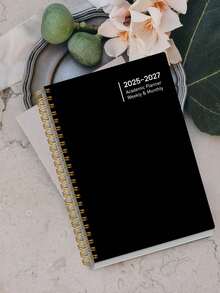 Trees Planificador 2026-2027, Planificador semanal y mensual, Cuaderno espiral, Agenda académica, Diario de agenda, Mejora de la productividad, 8*6 pulgadas - Negro - Ver 7
