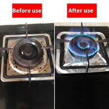 40/20pcs Disposable Gas Stove Burner Covers, Heavy Duty Aluminum Foil Square Gas Stove Protectors, Easy To Clean And Collect Oil, Grease And Food - Multicolor - View 3