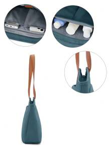 Floless Bolso de mano tipo tote para mujer, bolso de negocios para computadora portátil de 14 pulgadas, bolso de hombro casual con compartimento para computadora, bolso de gran capacidad con cremallera, bolso hobo de viaje y trabajo para mujer.