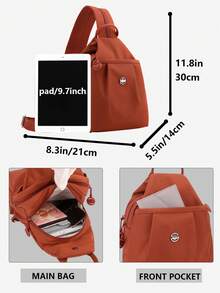 Multi-Compartment Anti-Theft Nylon Backpack, Women's Multifunctional Fashion Everyday Bag, Multi-Pocket Lightweight Travel Bag, Large Capacity Minimalist Bookbag, Convenient Backpack Suitable For Students, Nurses, Teachers, Business Professionals, Travel, Commuting, Shopping, Office, Dating, Hiking, Training, Work, Birthday Gift, Holiday Gift - Multicolor - View 3