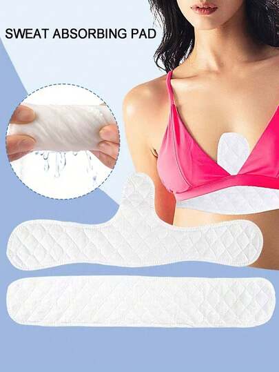 2PCS Elegant Series Ladies Sport Bra Absorbent Pads, White Absorbent Bra Pads, Washable And Reusable Underwear Liners, Sweat Absorbent Pads, Moisture Wicking Bra Inserts For All Seasons, 1PC