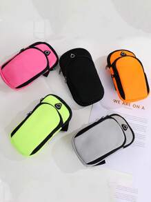 1 PIEZA Bolsa de brazo universal impermeable para teléfono móvil con cremallera de doble capa: La bolsa de brazo perfecta para deportes al aire libre para hombres y mujeres - Banda ajustable para correr, senderismo, ciclismo y talla grande! Almacena de forma segura tus teléfonos móviles, auriculares, pequeños cargadores.