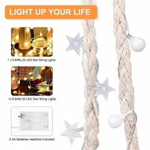 Hanging Chair For Bedroom Hammock Chair Swing With Lights And Hardware Kits Holds Up To 550Lbs Macrame Swing Chair Hanging Cotton Rope Swing Chair For Bedroom, Patio, Deck, Garden And Porch-KASHAN - 1 - View 9