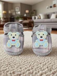 1Pair Cartoon Bear Baby Booties Girl Boy Soft Sole Anti-Slip Shoes Toddler Socks Shoes Baby Schoenen Newborn Shoes First Walkers 0-12Months