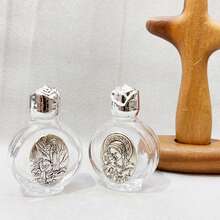 6-Piece Set Of Small Glass Holy Water Bottles, Relief Catholic Holy Water Bottles, Travel Holy Water Bottles, Suitable For Church Activities, Baptism, Family Weddings, Ideal Parties, Holiday Gifts.