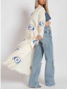 Cotton Gauze Print Kimono - 自然的 - 查看 6