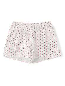 Ladies' Summer Shorts, Elastic Band, Solid Color/Floral/Heart-Shaped/Striped Print, Casual Button Shorts, Very Versatile. Lightweight Texture. Suitable For Daily Wear, Casual Wear, Running, Yoga, Skipping Rope, Gym, Etc. - Màu Đỏ Sâu - Xem 5