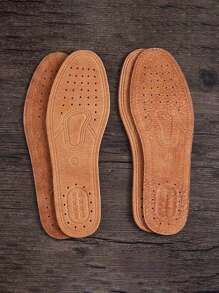 2pcs Genuine Leather Shoe Insoles With Natural Imperfections And Slight Odor - Double Pack, Durable And Stylish, Perfect For Any Occasion, Everyday Comfort|Stylish Imperfections|Durable Insole