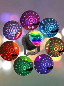 RGB Disco Ball Light - USB Powered Remote Control Projection Lamp, Suitable For Home Room LED Lighting, Club, Party, Karaoke, Wedding Decoration Ambiance Lighting - Black - View 4