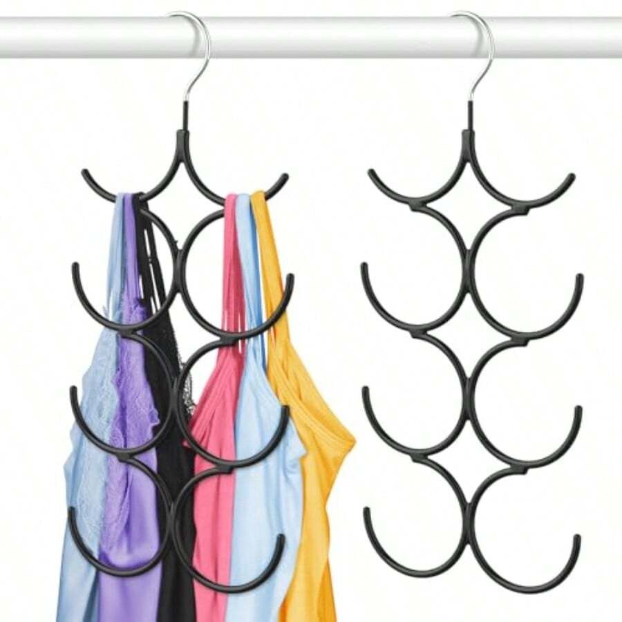 Tank Top Hanger2 Pack Space Saving Hangers Bra Camisole Hanger Small Closet Organizers And Storage For Dorm Apartment Holds Camisoles Bras Scarfs Ties Belts - Black - View 1
