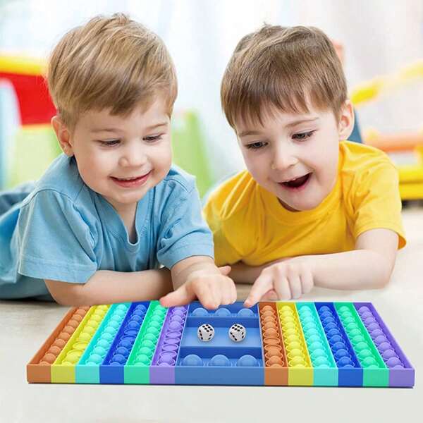 Silicone Rainbow Push Bubble Popping Board Game - Bubble Popping Board Game